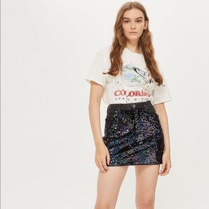 Sequined Topshop Denim Skirt